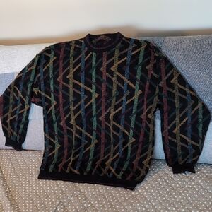 VGT,Tundra Men's Canada 3D Geometric Knit Sweater, Multicolored Size XL.
